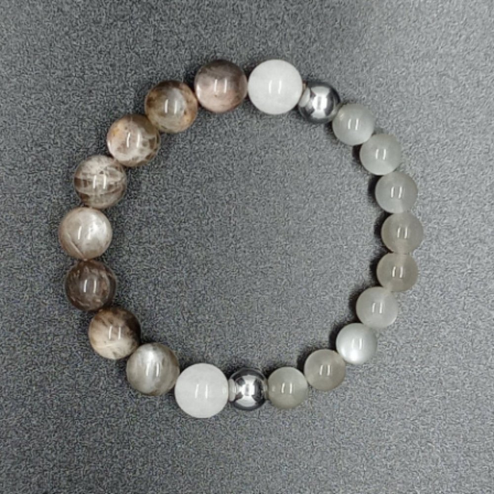 COPY - Grey Moonstone, Chocolate Moonstone bracelet
